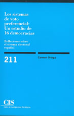 Portada Los sistemas de voto preferencial: Un estudio de 16 democracias. Reflexiones sobre el sistema electoral español