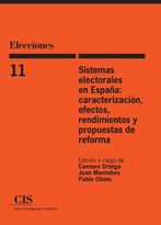 Portada Sistemas electorales en España: caracterización, efectos, rendimientos y propuestas de reforma