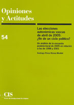 Portada Las elecciones autonómicas vascas de abril de 2005: ¿fin de un ciclo político?. Un análisis de la encuesta postelectoral de 2005 en relación a las de 1998 y 2001